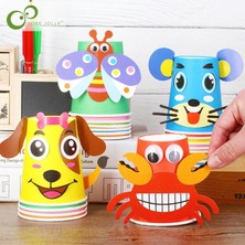 Pengfushop4 Dw Kutu Stili ile Ldren 3D Dıy El Yapımı Kağıt Bardaklar Etiket Malzemesi Kiti Bütün Set Çocuklar Anaokulu Okul Sanat Zanaat Eğitici Oyuncaklar Gyh (Yurt Dışından)