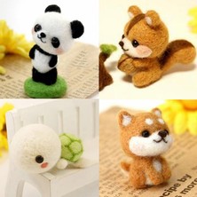 Pengfushop4 A2 Stili 1 Adet Sevimli Hayvan Koleksiyonu Panda Sincap Kedi Penguen Bitmemiş Keçe Kiti Bebek Yün Keçe Poked Kitting Dıy Keçe Malzemeleri (Yurt Dışından)