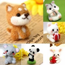 Pengfushop4 A2 Stili 1 Adet Sevimli Hayvan Koleksiyonu Panda Sincap Kedi Penguen Bitmemiş Keçe Kiti Bebek Yün Keçe Poked Kitting Dıy Keçe Malzemeleri (Yurt Dışından)