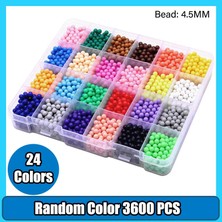 Pengfushop4 24RENK 3600 Adet Tarzı 4.5 mm Antistres Boncuk Sevimli Yaratıcı Sihirli Dolum Bulmaca Aquabeads Su Püskürtme Boncuk Seti Top Çocuk Oyunları 3D Dıy Eğitim (Yurt Dışından)