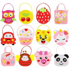 Pengfushop4 Rastgele Bir Stil Dıy Mini Dokunmamış Kumaş Kumaş Çanta Çocuk Dikiş Oyuncaklar Çanta Kumaş Renkli El Yapımı Karikatür Hayvan Çocuk Çantaları Hediye (Yurt Dışından)