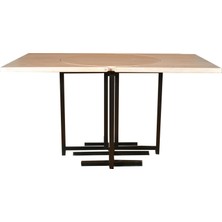 Evka Tulip Siyah Orta Sehpa Çap 90- Beyaz Lake