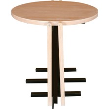 Evka Tulip Siyah Orta Sehpa Çap 100- Beyaz Lake