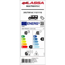 Lassa 205/75 R16C 113/111Q 10Pr Multiways Hafif Ticari Dört Mevsim Lastiği (Üretim Yılı: 2024)