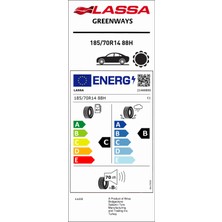 Lassa 185/70 R14 88H Greenways Oto Yaz Lastiği (Üretim Yılı: 2024)