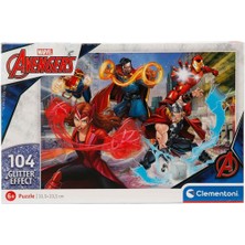 Clementoni 104 Parça Supercolor Glitter Effect Puzzle: Marvel Avengers