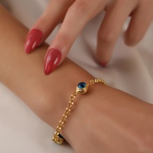 Hom Silver Jewelry 925 Ayar Gümüş Nazar Boncuk Detaylı Kadın Bileklik