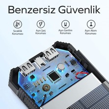 Deji Güneş Enerjili Solar Powerbank 10000 mah Led Işıklı Taşınabilir Şarj Cihazı Turuncu