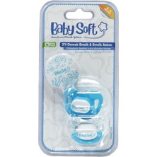 BabySoft 2'li Damak Emzik No:1 & Emzik Askısı Turkuaz