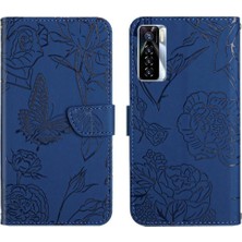 Bdt Shop Tecno Camon 17 Pro Çiçekler ve Kelebekler Anti-Damla Koruma Için Kılıf (Yurt Dışından)