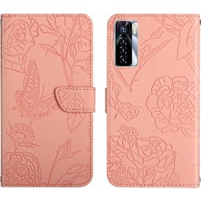 Bdt Shop Tecno Camon 17 Pro Çiçekler ve Kelebekler Anti-Damla Koruma Için Kılıf (Yurt Dışından)