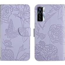 Bdt Shop Tecno Camon 17 Pro Çiçekler ve Kelebekler Anti-Damla Koruma Için Kılıf (Yurt Dışından)