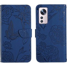 Bdt Shop Xiaomi 12 Çiçekler ve Kelebekler Için Kılıf ile Darbeye Deri Kılıf Pu (Yurt Dışından)