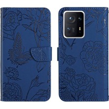 Bdt Shop Xiaomi Mix 4 Çiçekler ve Kelebekler Darbeye Deri Kılıf Pu (Yurt Dışından)