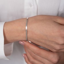 Hom Silver Jewelry 925 Ayar Gümüş Kişiye Özel Üzerine Yazı Yazılabilen Italyan Bileklik HSJ0082