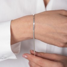 Hom Silver Jewelry 925 Ayar Gümüş Kişiye Özel Üzerine Yazı Yazılabilen Italyan Bileklik HSJ0082