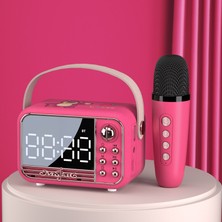 Weichuang Sudo Bluetooth Konuşma Saati Kablosuz Masaüstü Evindeki Karaoke Mikrofonu Ktv Sesi Alarm Saati (Yurt Dışından)