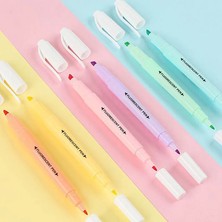 Mingjinshop3 Et Of Çift Başlı Floresan Fosforlu Marker Marker Pastel Cetvel Kalemi Öğrenci Okul Ofis Malzemeleri (Yurt Dışından)