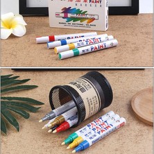 Mingjinshop3 08 2 Adet Tarzı 12 Renk Boya Marker Kalem Su Geçirmez Çabuk Kuruyan Yağlı Mürekkep Solmaz Araba Lastiği Lastik Sırtı CD Metal Kalıcı Boya Marker Fiber Ucu (Yurt Dışından)