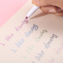 Mingjinshop3 8 Renk B Stili Et Renkli Çift Çizgi Kalem Fosforlu Floresan Işaretleyici Şeker Renk Öğrenci Okul Posteri Için Çok Renkli El Not Kalem (Yurt Dışından)