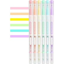 Mingjinshop3 6 Renk-E Stili Marker Kalem Seti Pastel Fosforlu Çift Ucu Marcadores Dıy Dergisi Scrapook Okul Malzemeleri Kırtasiye (Yurt Dışından)
