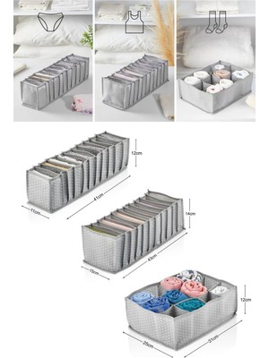 Serstil Çekmece Içi Iç Çamaşırı ve Çorap Düzenleyici Set Benekli