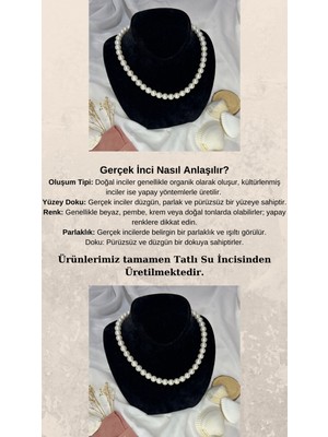 Pearls in Ocean Gerçek Tatlı Su inciSİ Kolye Bileklik Küpe Set Classic Serisi 601 Garantili Sertifikalı