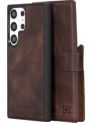 Bouletta Samsung Galaxy S24 Serisi Cüzdanlı Çıkarılabilir Deri Kılıf - S24 Ultra / Koyu Kahve