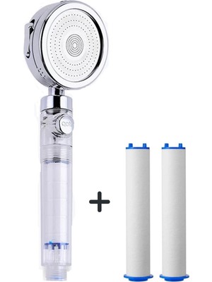 Tekno Trust Filtreli Kireç Önleyici Aç-Kapa Özellikli 3 Fonksiyonlu Duş Başlığı ve 2 Adet Yedek Filtre