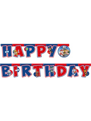 Balonevi Lisanslı Paw Patrol Temalı Happybirthday Banner