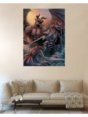 Owl Bag Anime Berserk And Horse Rider Desenli Tasarım Duvar Halısı