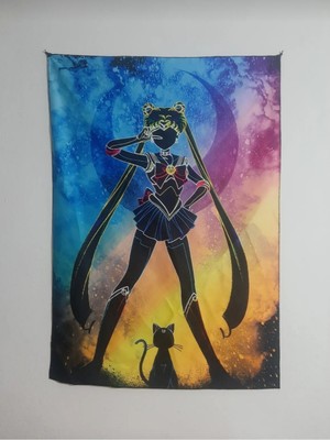 Owl Bag Sailoor Moon Desenli Tasarım Duvar Halısı