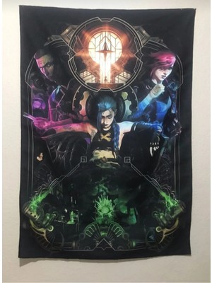 Owl Bag Anime Arcane Karakterleri Poster Desenli Tasarim Duvar Halısı