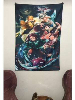Owl Bag Demon Slayer New Desenli Tasarım Duvar Halısı