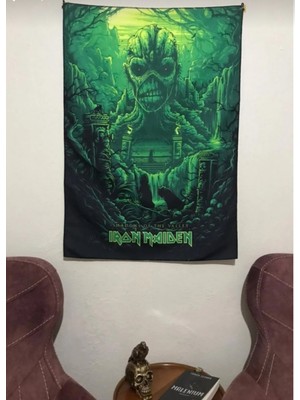 Owl Bag Metallica Iron Maiden Grubu Tasarım Duvar Halısı