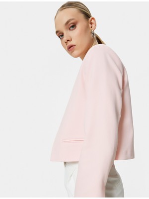 Koton Crop Blazer Ceket Yakasız Cepli