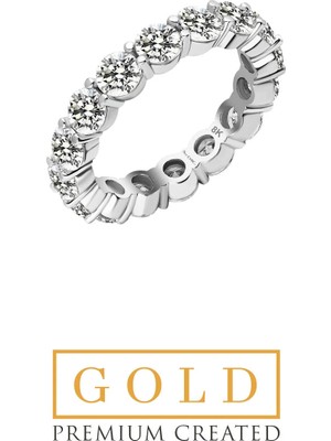 So CHIC Beyaz Altın Sertifikalı Premium Created Taşlı 4.25 Ct Effect Tamtur Yüzük