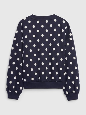 Gap Kız Çocuk Lacivert Desenli Sweatshirt