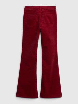 Gap Kız Çocuk Bordo High Rise Kadife '70S Flare Jean Pantolon