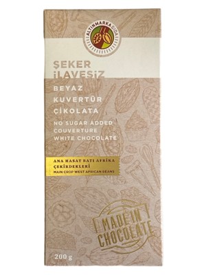 Altınmarka  ALT483  Şeker Ilavesiz Beyaz Kuvertür Çikolata 200 Gram Lezzetli ve Sağlıklı Alternatif