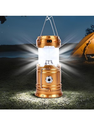 Forlife 20W Solar Iki Fonksiyonlu Kamp Feneri 3200K Sarı Işık - Gold Kasa FL-3226