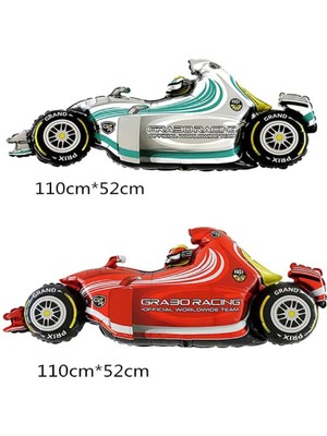 Bal10 Dünyası Kırmızı-Beyaz Yarış Arabası Folyo Balon 52 x 110  cm