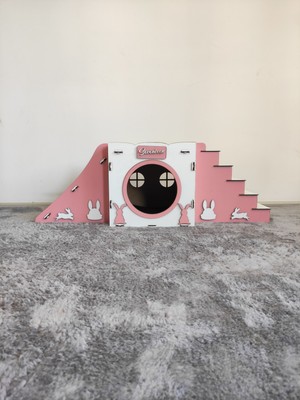 Seventeen Design Pembe Tavşan Evi, Tavşan Yuvası, Tavşan Yatağı, Tavşan Oyun Alanı