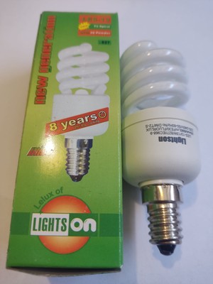 Lightson 13 Watt Sarı Işık 2700K İnce Duylu E14 Spiralli Tasarruflu Ampul 10 Adet