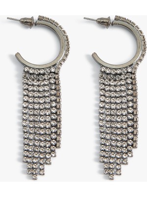 Koton Kristal Taşlı Şelale Halka Küpe Sallantılı