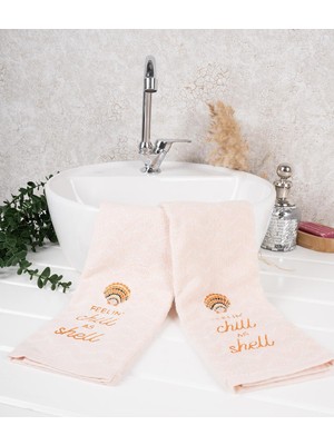 Baveno Home %100 Pamuk Ikili 40X66 cm Nakışlı Desenli El&yüz Havlu/havlu Seti