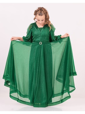 Ramon & Artos Omuz Koldan Açıklı Hayal Tül Fırfırlı Broş Toka Detaylı Mezuniyet Prenses Model Abiye