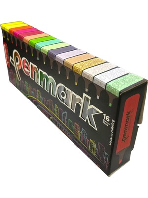 Penmark Fosforlu Kalem 16'lı Süper Kutu 4 Neon 4 Pastel 4 Tropik 4 Simli 709692