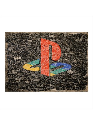 Tablomega Playstation Dekoratif Mdf Tablo 18CM x 27CM