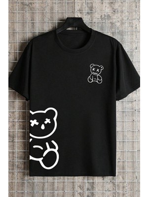 Only Trendwear  Unisex Draw Bear Baskılı Tasarım Tshirt